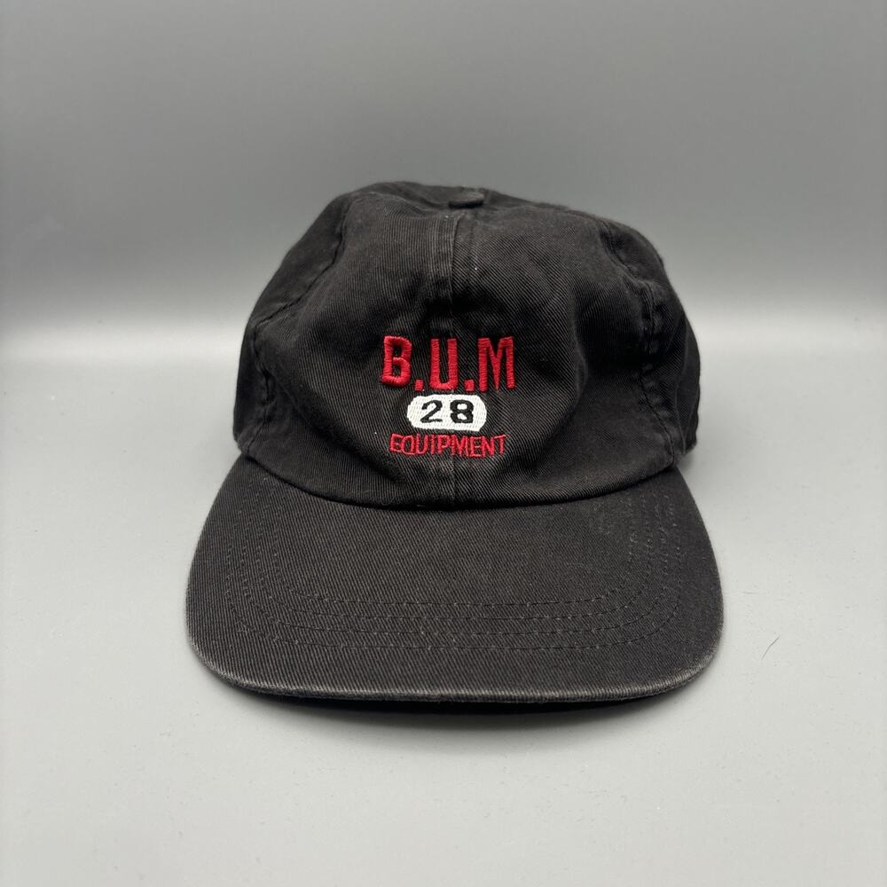 B.U.M Equipment Black Hat Embroidered Adjustable Ball Cap